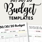Cute 50/30/20 Budget Templates - Free Printables | SaturdayGift