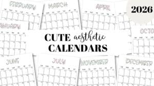 Cute 2026 Calendar Templates - Minimal Yet Adorable Printables