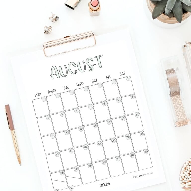 Cute 2026 Calendar Templates Minimal Yet Adorable Printables