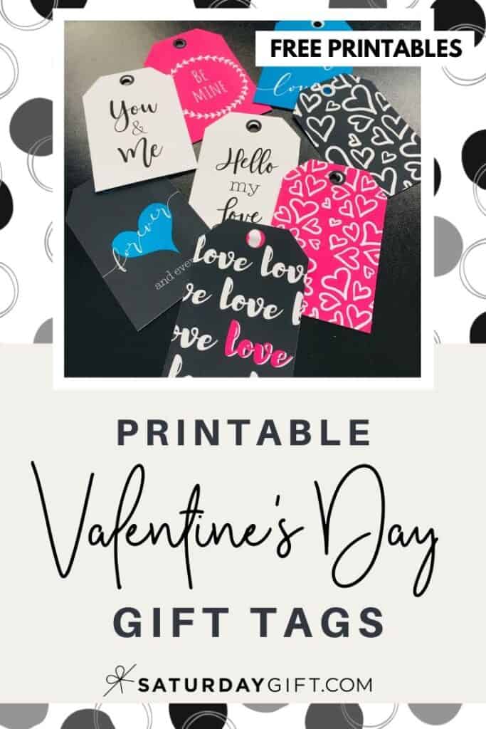 Click & download a pretty set of colorful Valentine's Day gift tags.