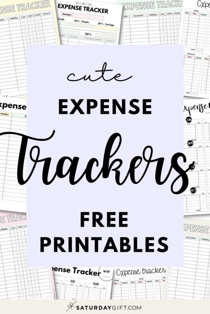 Cute Expense Trackers - Free printable Planners | SaturdayGift