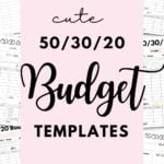 Cute & Free 50/30/20 Rule Planner Templates - Free printables | SaturdayGift