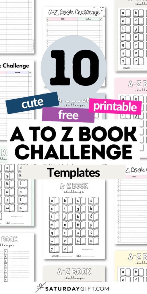 Cute & Free A To Z Book Challenge | SaturdayGift