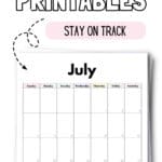 Cute & Free July 2027 Printables - Stay on Track | SaturdayGift