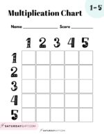 5 Times Table Chart - 17 Cute &amp; Free Printables | SaturdayGift