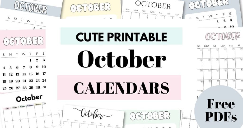 October 2025 Calendar - 20 Cute & FREE Printables | SaturdayGift october-2025-calendar-printable-pdf-simple-calendar-2025-october-no-holidays-portrait-digital-download-etsy