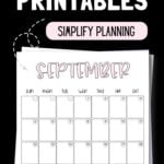 Cute & Free September 2027 Printables - Simplify Planning | SaturdayGift