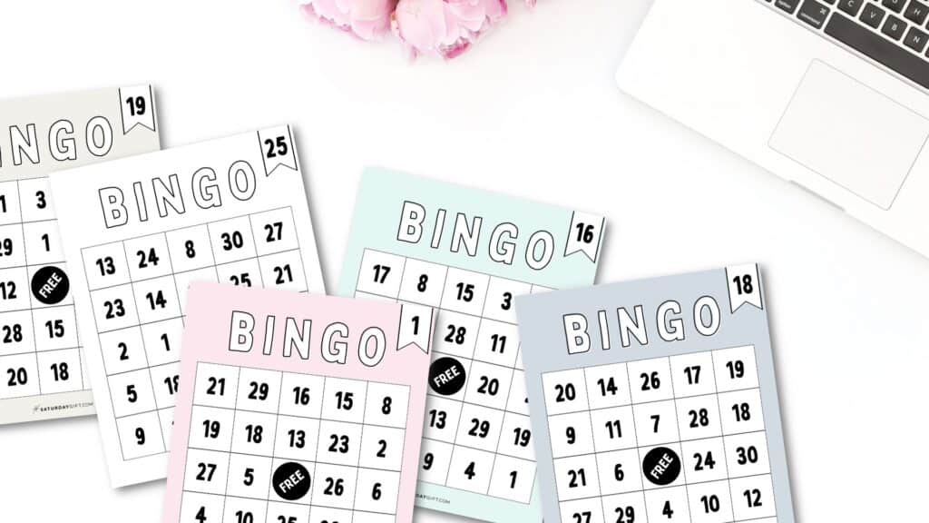 Cute Free printable bingo cards by SaturdayGift