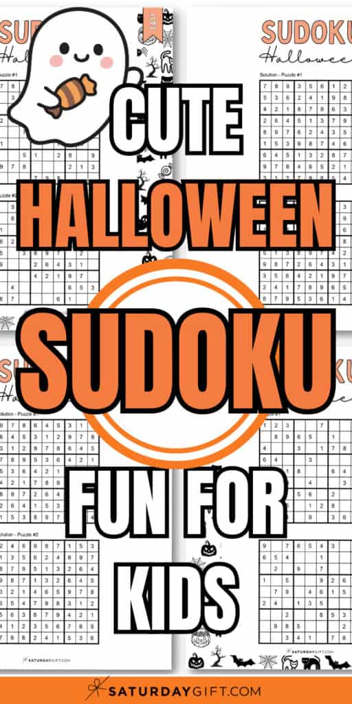 Cute Halloween Sudoku - Fun For Kids | SaturdayGift