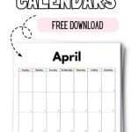 Cute Printable April 2027 Calendars - Free Download | SaturdayGift