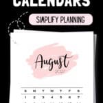 Cute Printable August 2027 Calendars - Simplify Planning | SaturdayGift