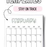 Cute Printable February Templates - Stay on Track | SaturdayGift