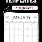 Cute Printable January 2027 Templates - Stay Organized | SaturdayGift