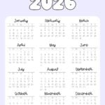 Cute Printable Yearly Calendar 2026 Lilac | SaturdayGift.jpg