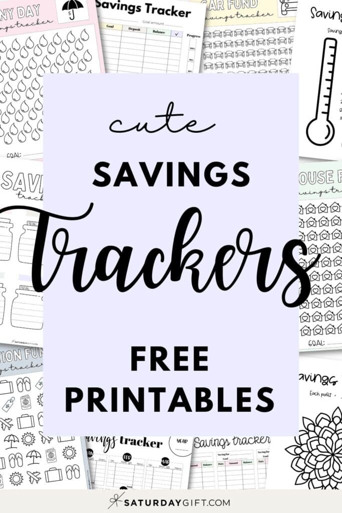 Cute Savings Tracker and Log Templates - Free Printables | SaturdayGift