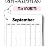 Cute Template September 2027 Calendars - Stay Organized | SaturdayGift