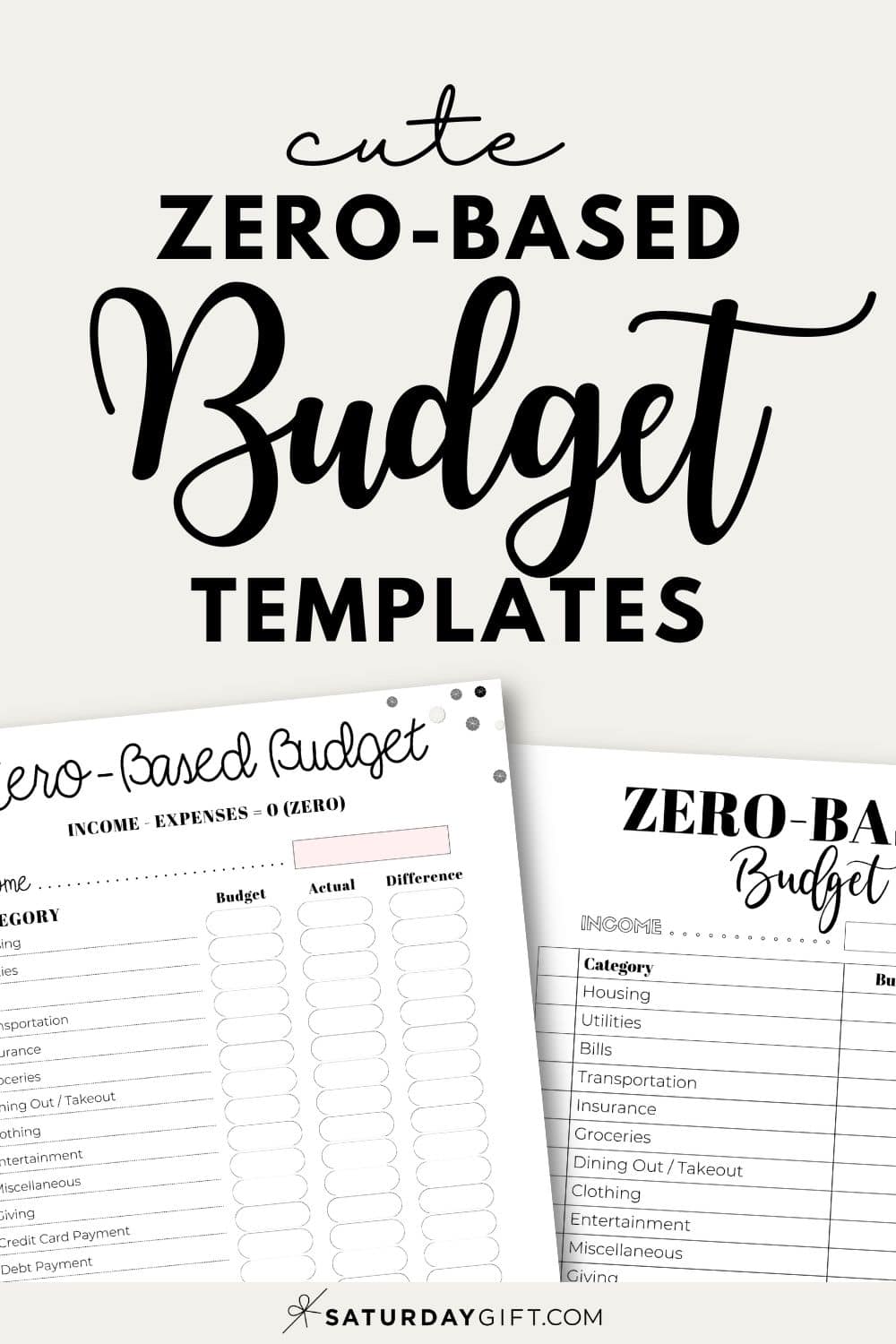 Zero-Based Budget Template - 7 Cute &amp; Free Printables (+ Tips)
