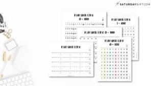 Number Line 1 to 100 &amp; 0 to 100 - 10 Cute &amp; Free Printables