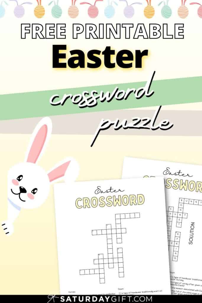 Cute & free printable Easter crossword puzzle sheet by SaturdayGift