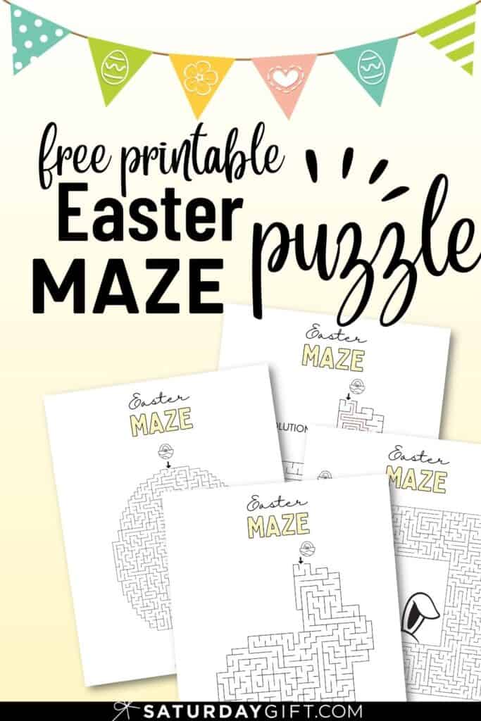 Cute & free printable Easter maze puzzles by SaturdayGift