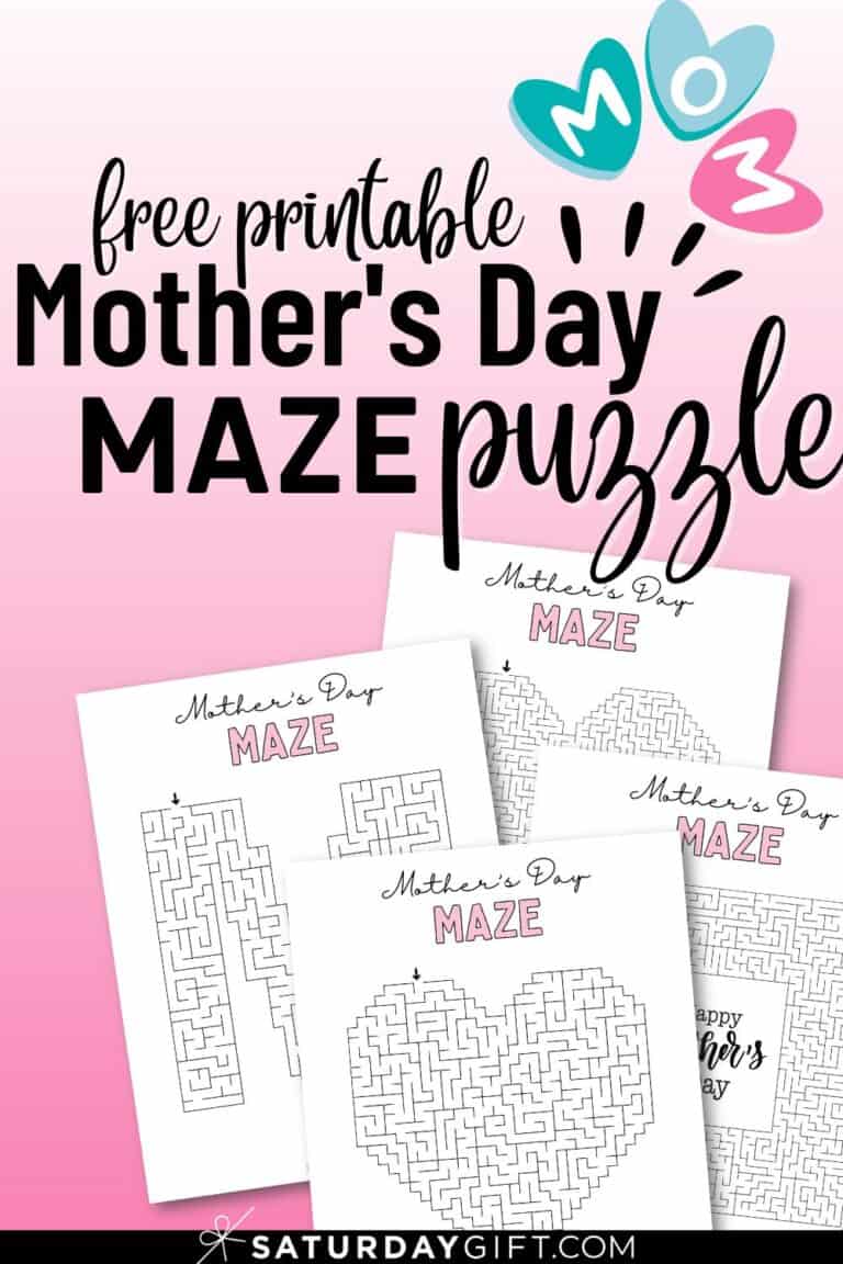 Mother's Day Maze Printable - Cute & Free Templates | SaturdayGift