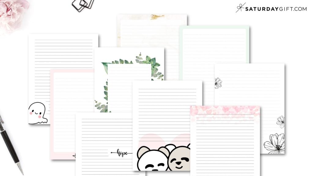 Cute & free printable letter paper templates by SaturdayGift