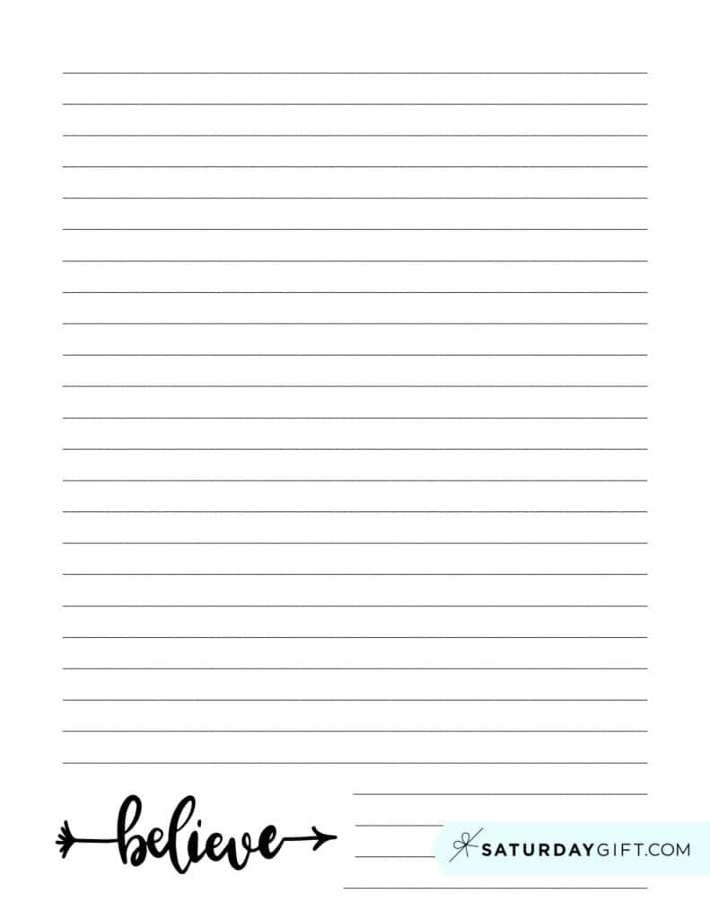 Cute letter paper printable - believe