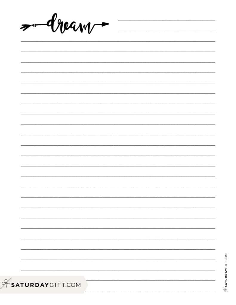 Cute letter paper printable - dream