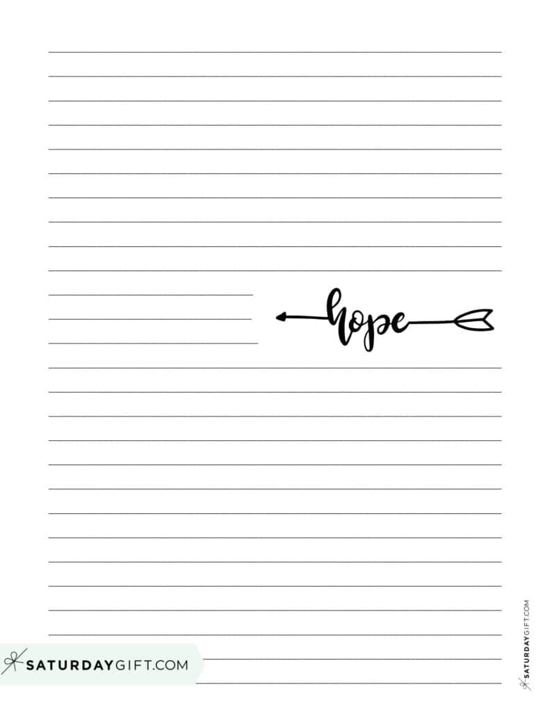 Cute letter paper printable - hope