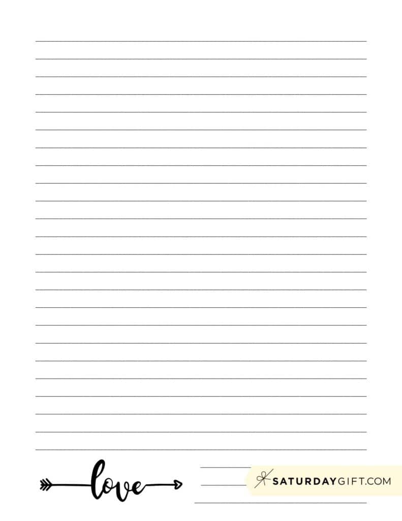 Cute letter paper printable - love