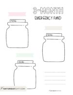 25 Cute &amp; Free Emergency Fund Tracker Printable Templates | SaturdayGift