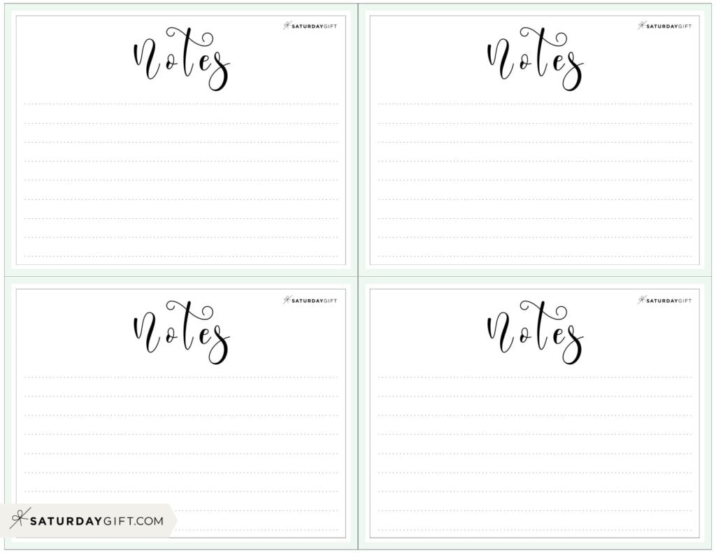 Cute mini note pages light green | SaturdayGift