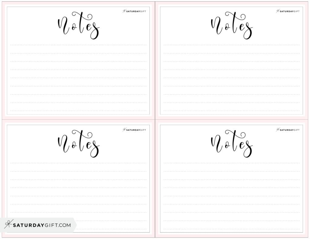 Cute mini note pages pretty pink | SaturdayGift
