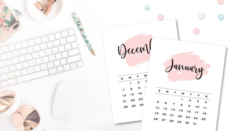 Pink Calendar 2025 - Cute & Free Printables | SaturdayGift