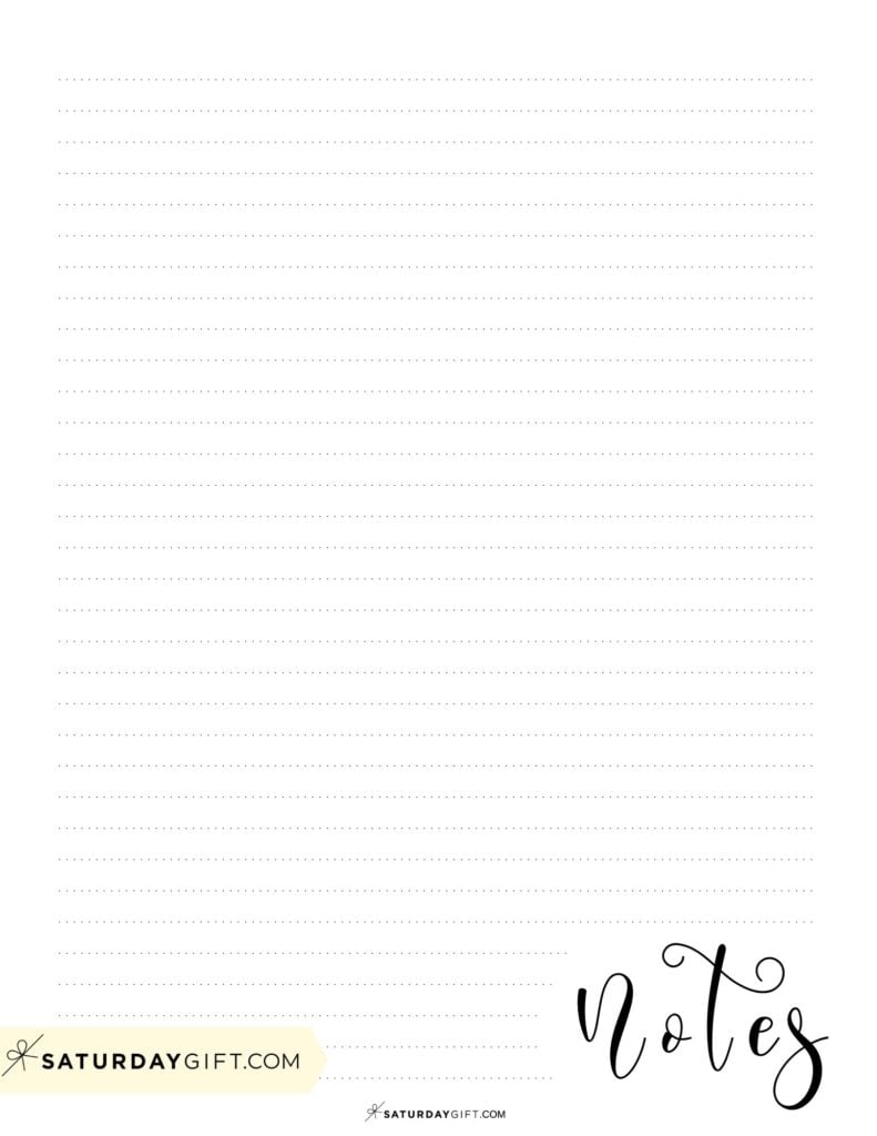 Cute printable notes paper simple aesthetic design | SaturdayGift