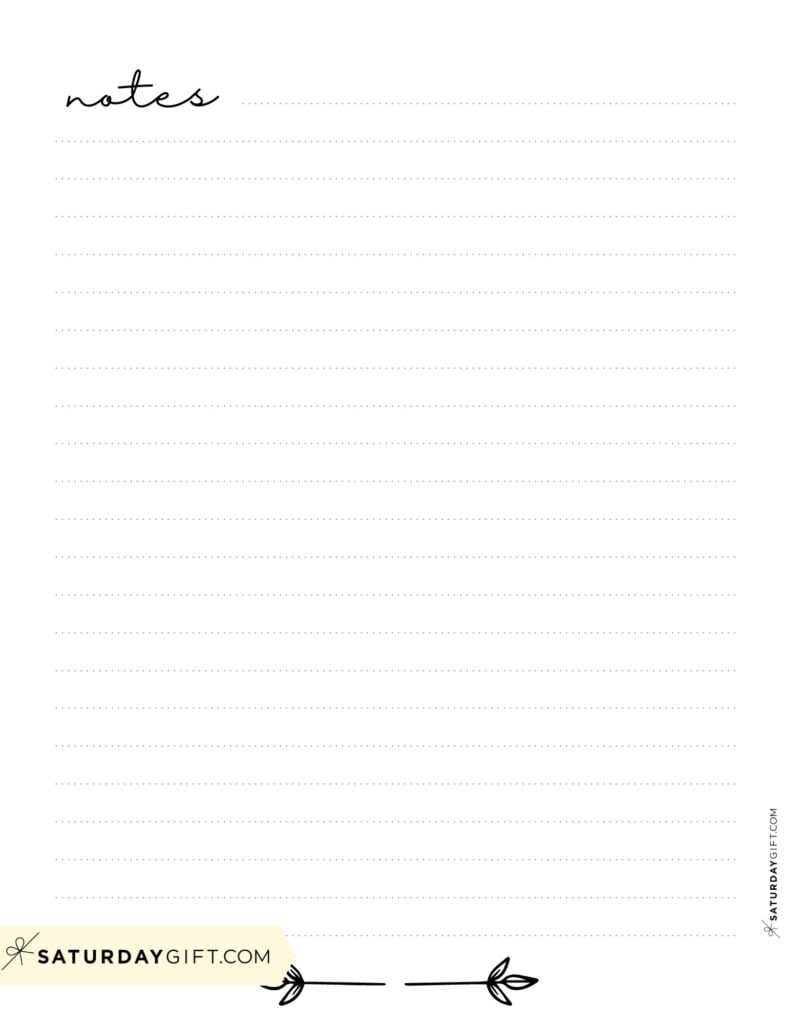 Cute simple notebook paper | SaturdayGift