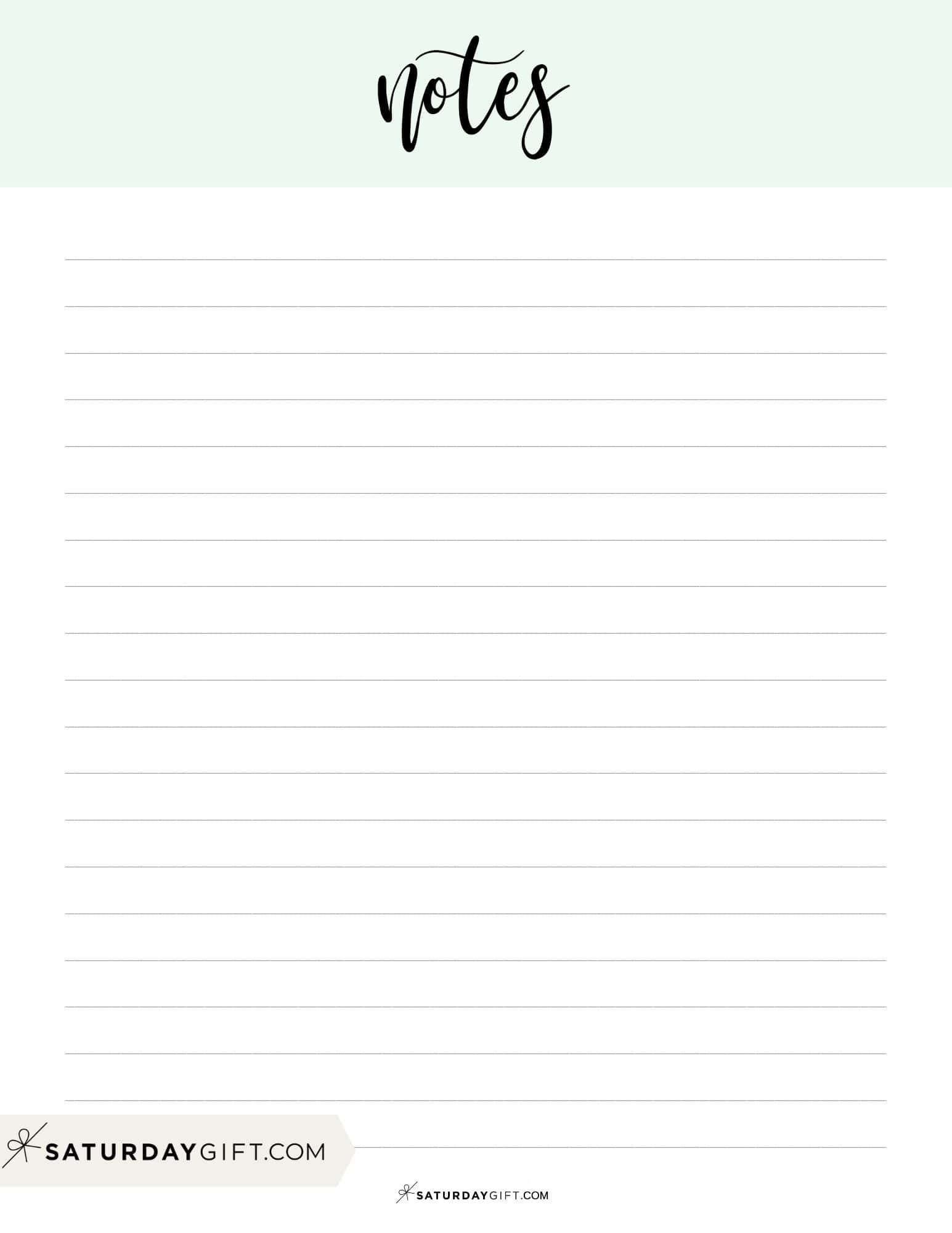 Note Pages - 43 Cute & Free Printable Note Paper Templates
