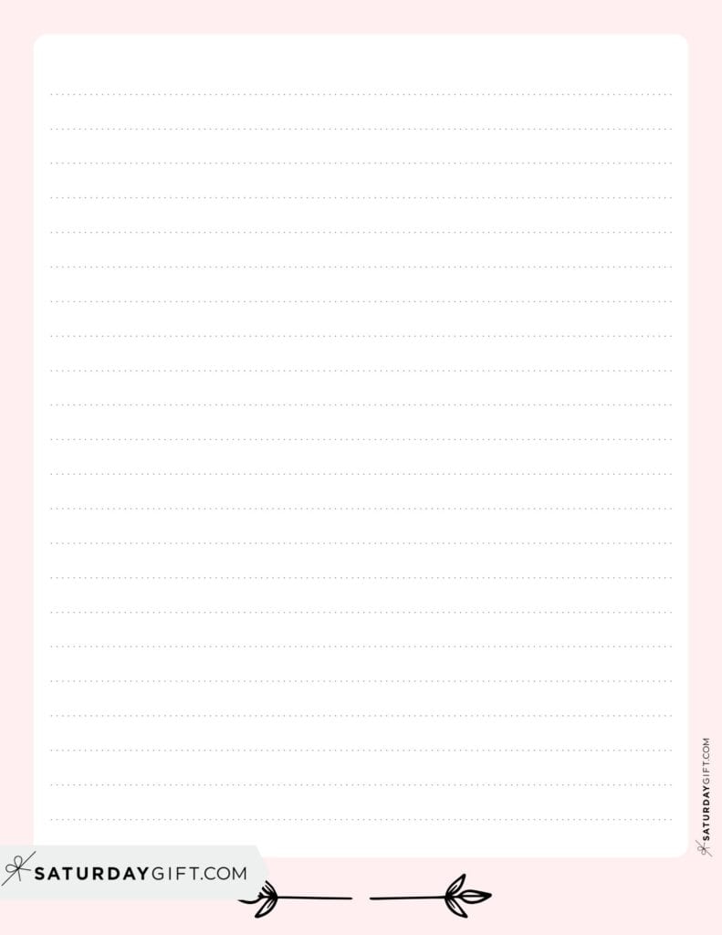 Cute stationery paper printable - pink by SaturdayGift