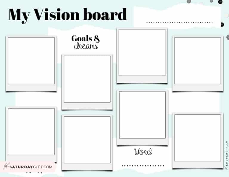 Vision Board Template 27 Cute ( Free) Dream Board Printables