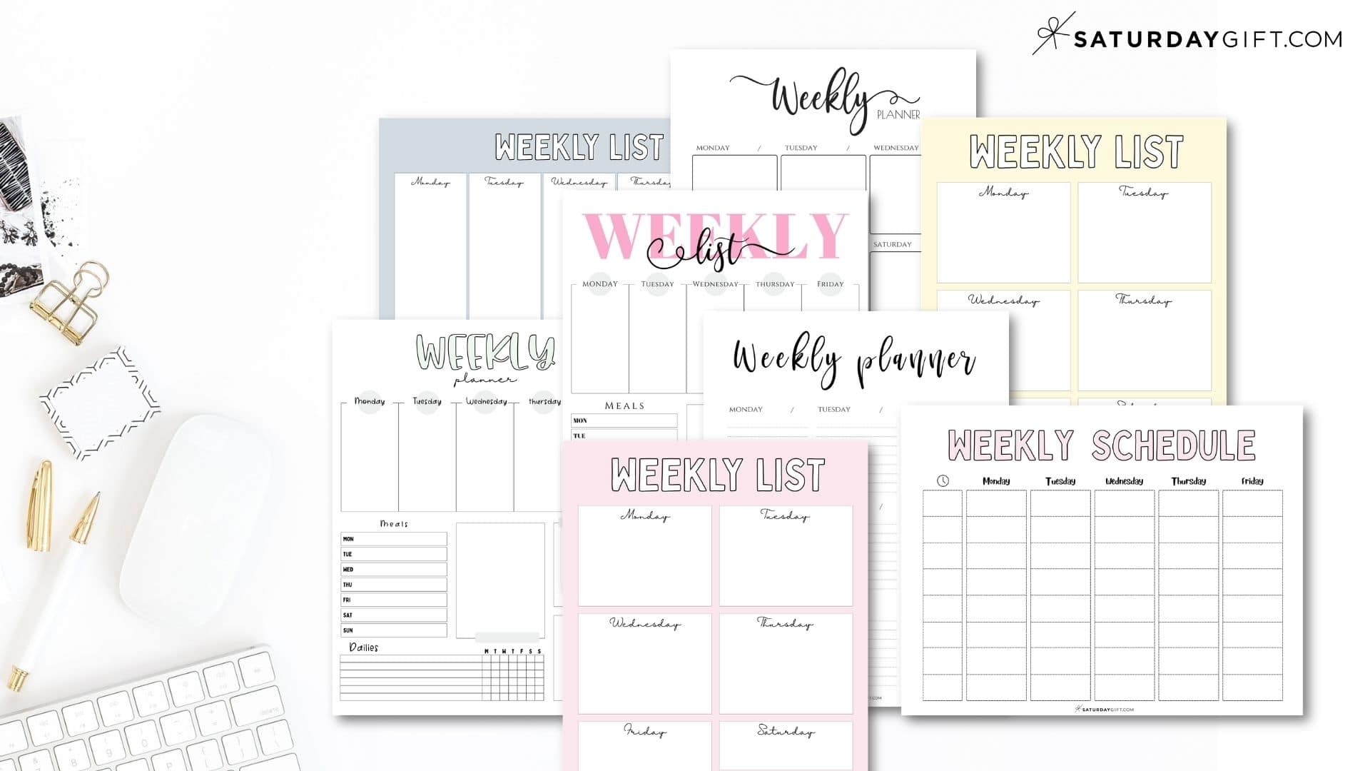 Weekly planner printable - 39 cute free weekly calendar templates ...