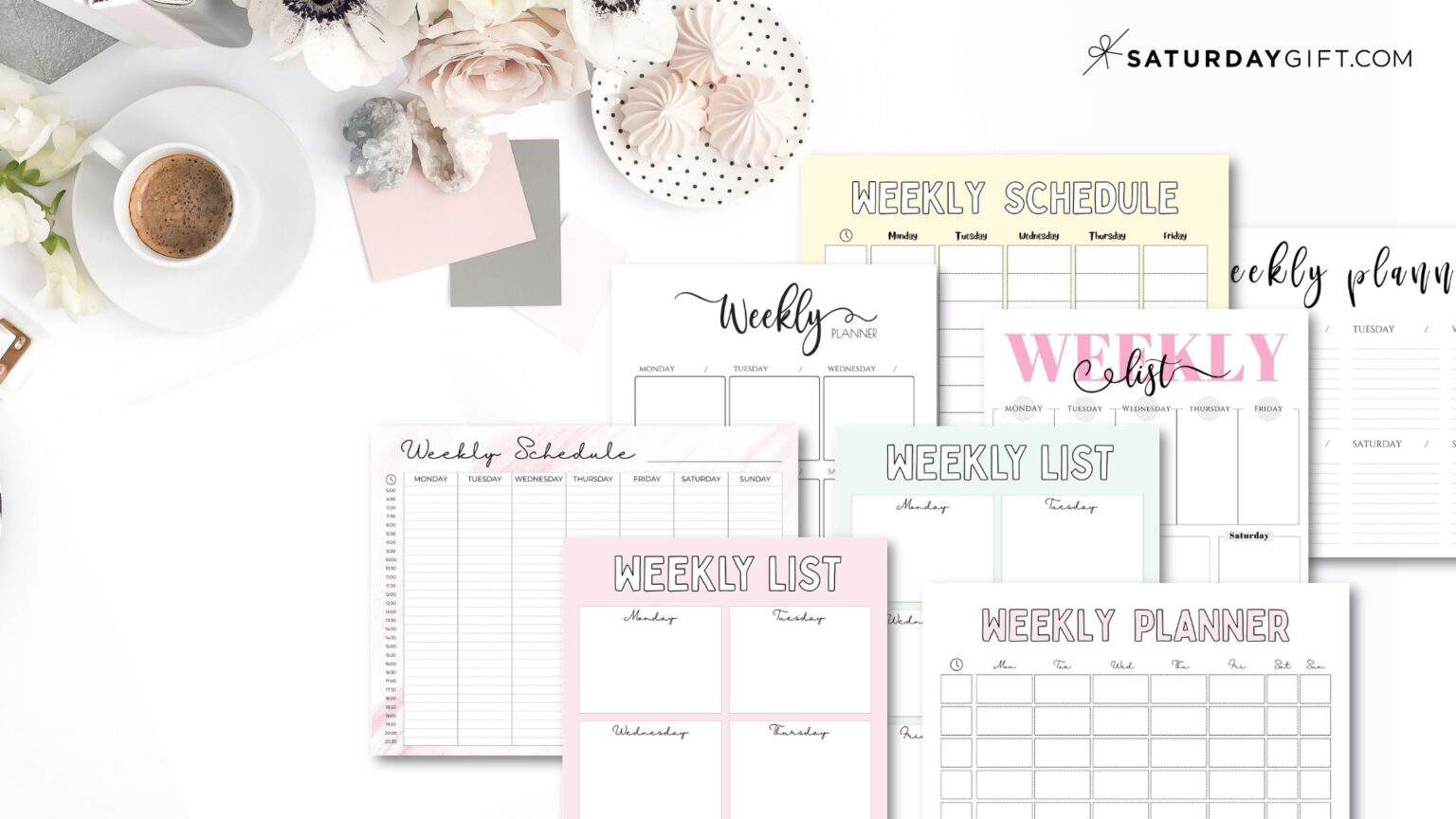 Weekly planner printable - 39 cute free weekly calendar templates ...