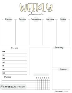 Weekly planner printable - 39 cute free weekly calendar templates ...