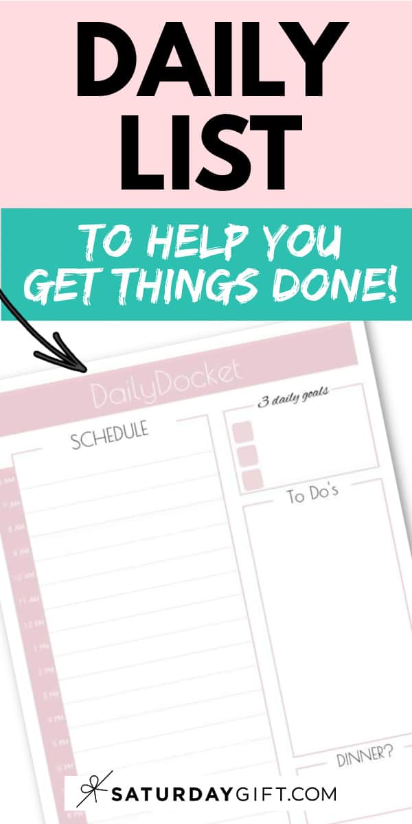 Printable Daily Docket Planner How to Have a Productive Day