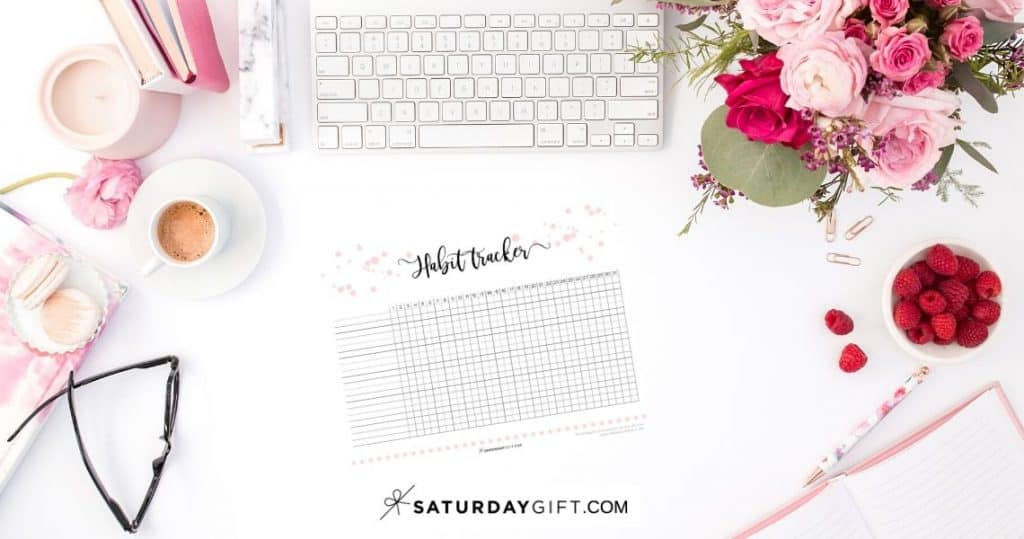 Daily Habit Tracker Free Printables Featured IMG | SaturdayGift