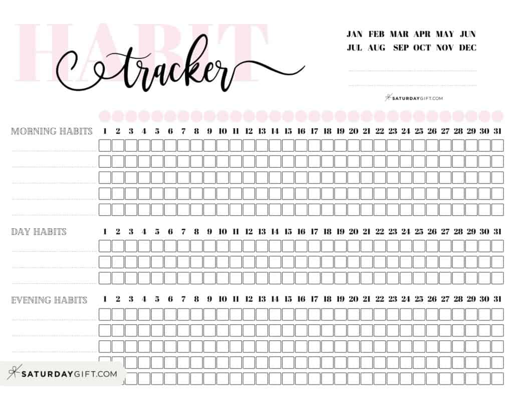 Habit Tracker Printable - 43 Cute & Free Printable Habit Trackers