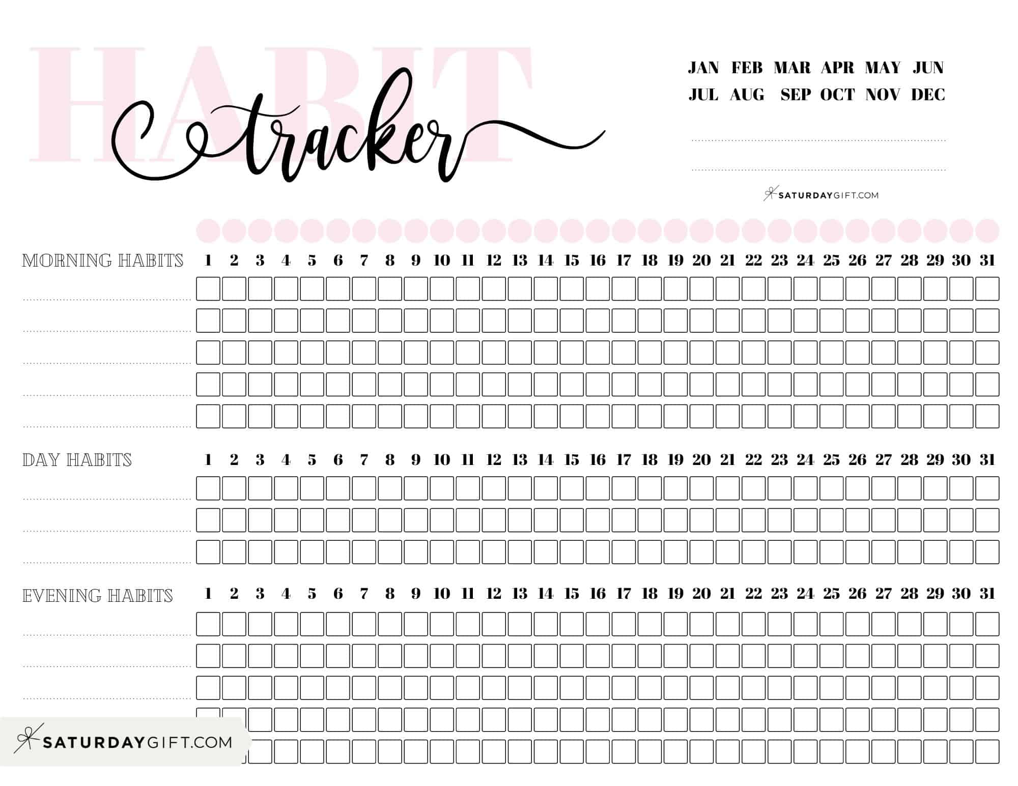 Habit Tracker Printable - 43 Cute & Free Printable Habit Trackers