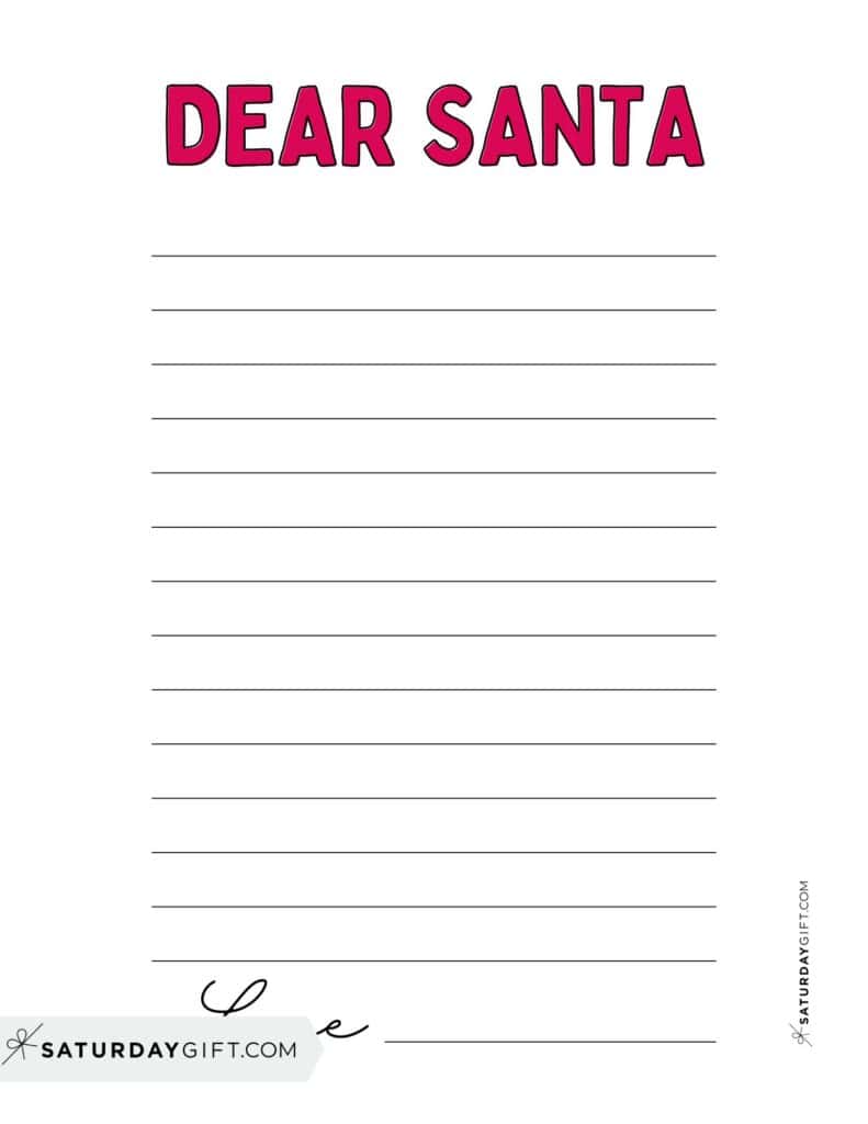 Dear Santa Christmas List Red | SaturdayGift