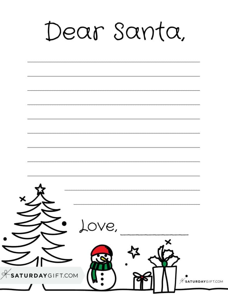Dear Santa Cute Letter Paper | SaturdayGift
