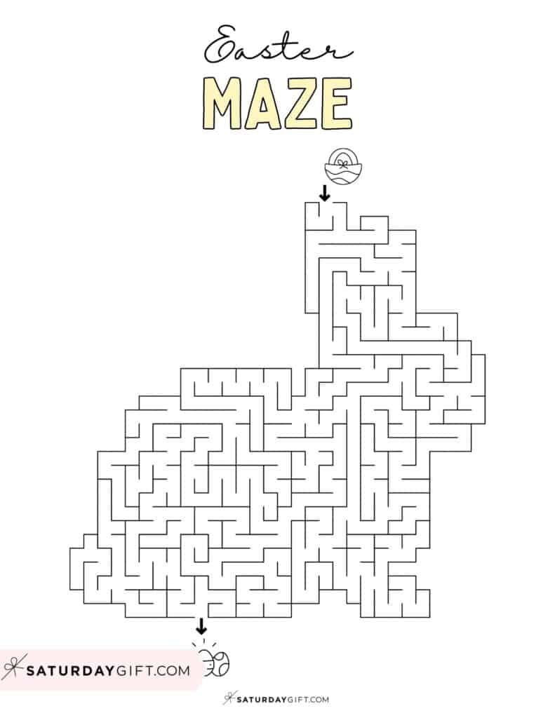 Easter maze printable - Easter bunny