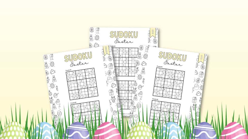 Easter sudoku printable - cute & free printable puzzle sheet by SaturdayGift